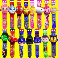 Đồng Hồ Hình Chiếu 3D Avengers - Đội Trưởng Mỹ, Người Nhện, Thor, Ironman, Elsa - Đồ Chơi Trẻ Em An Toàn, Sáng Tạo, Thú Vị