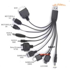 Dây sạc đa năng 10 đầu - Tương thích với laptop và thiết bị di động, sạc nhanh và ổn định, hàng chất lượng cao, đổi trả miễn phí