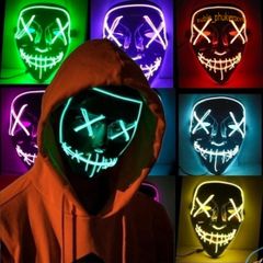 Mặt Nạ Phát Sáng LED Halloween Đa Màu - Mặt Nạ Hóa Trang Dạ Quang, Phụ Kiện Tiệc Đầy Màu Sắc Cho Mọi Lứa Tuổi