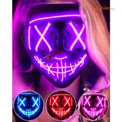 Mặt Nạ Phát Sáng LED Halloween Đa Màu - Mặt Nạ Hóa Trang Dạ Quang, Phụ Kiện Tiệc Đầy Màu Sắc Cho Mọi Lứa Tuổi