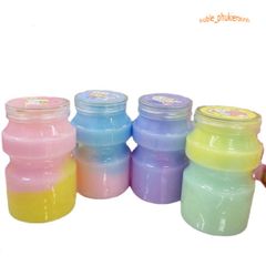 Hũ Slime Sữa Chuối Dâu Rainbow Pastel - Đồ Chơi Chất Nhầy Giải Trí Squishy Thú Vị Cho Trẻ Em