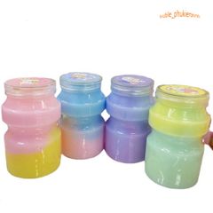 Hũ Slime Sữa Chuối Dâu Rainbow Pastel - Đồ Chơi Chất Nhầy Giải Trí Squishy Thú Vị Cho Trẻ Em