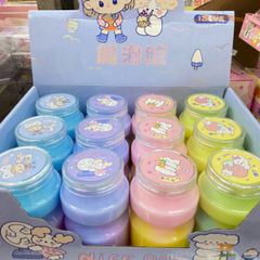 Hũ Slime Sữa Chuối Dâu Rainbow Pastel - Đồ Chơi Chất Nhầy Giải Trí Squishy Thú Vị Cho Trẻ Em