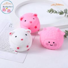 Đồ chơi Squishy Mochi hình chuột Hamster màu hồng dễ thương - Giảm stress, đàn hồi tuyệt vời cho trẻ từ 5 tuổi trở lên