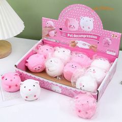 Đồ chơi Squishy Mochi hình chuột Hamster màu hồng dễ thương - Giảm stress, đàn hồi tuyệt vời cho trẻ từ 5 tuổi trở lên