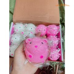 Đồ chơi Squishy Mochi hình chuột Hamster màu hồng dễ thương - Giảm stress, đàn hồi tuyệt vời cho trẻ từ 5 tuổi trở lên