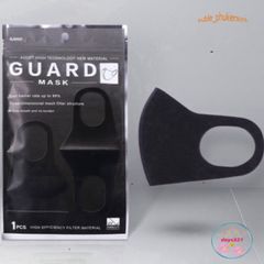 Khẩu Trang Vải Đen Trơn GUARD Hàn Quốc - Chống Bụi, Chống Nắng, Cotton Cao Cấp, Phong Cách Lịch Lãm, Dành Cho Nam Nữ
