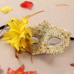 Mặt Nạ Halloween Nửa Mặt Lông Vũ Kim Sa Sang Trọng - Phụ Kiện Hóa Trang Độc Đáo Cho Tiệc 2023