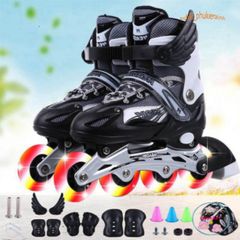 Giày Trượt Patin Sport Cao Cấp Phát Sáng LED - Điều Chỉnh Kích Thước Cho Trẻ Em và Người Lớn - Mẫu Mới 2020