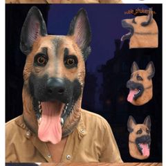 Mặt Nạ Chó Béc Giê Trùm Đầu - Hóa Trang Chất Lượng Cao Cho Shiba, Husky, Sói - Lý Tưởng Cho Halloween và Video Sáng Tạo