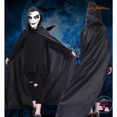 Áo Choàng Đen Hóa Trang Halloween Phù Thủy Ma Cà Rồng - Trang Phục Dự Tiệc Mùa Lễ Hội, Thời Trang Unisex Tuyệt Đẹp