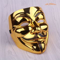 Mặt Nạ Hacker Vàng Bóng 2021 - Đồ Hóa Trang Ấn Tượng Cho Tiệc và Halloween, Phong Cách Độc Đáo, Quà Tặng Đẹp