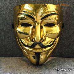 Mặt Nạ Hacker Vàng Bóng 2021 - Đồ Hóa Trang Ấn Tượng Cho Tiệc và Halloween, Phong Cách Độc Đáo, Quà Tặng Đẹp
