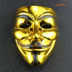 Mặt Nạ Hacker Vàng Bóng 2021 - Đồ Hóa Trang Ấn Tượng Cho Tiệc và Halloween, Phong Cách Độc Đáo, Quà Tặng Đẹp