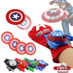 Bộ Trang Phục Hóa Trang Captain America - Siêu Anh Hùng Avengers Dành Cho Trẻ Em, Gồm Áo Choàng, Mặt Nạ, Găng Tay Và Đĩa Bắn