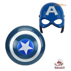 Bộ Trang Phục Hóa Trang Captain America - Siêu Anh Hùng Avengers Dành Cho Trẻ Em, Gồm Áo Choàng, Mặt Nạ, Găng Tay Và Đĩa Bắn