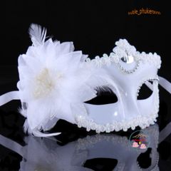 Mặt Nạ Dazzling Đính Kim Cương Giả và Lông Vũ - Phụ Kiện Sang Trọng Cho Tiệc Cưới và Biểu Diễn Nghệ Thuật