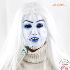Mặt Nạ Ma Nữ Trắng Zombie - Mái Tóc Dài Mềm Mại, Trang Điểm Halloween Hoàn Hảo cho Tết Trung Thu và Sự Kiện Hóa Trang
