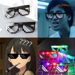 Kính Thuglife 6 Chấm MINECRAFT Đèn LED - Kính Mắt Thời Trang Độc Đáo, Thiết Kế Nhiều Màu Sắc Cho Tiệc Tùng và Hoạt Động Ngoài Trời