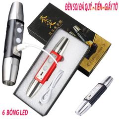 Đèn Soi Tiền & Đá Quý 6 Bóng Màu - Công Cụ Phát Hiện Đồ Giả Sáng Mạnh Dùng Ngoài Trời, Bền Bỉ Và Tiện Lợi