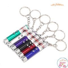 Đèn Laser Đồ Chơi Cho Chó Mèo - Đèn Pin Đa Năng 2 Trong 1 Kèm Móc Treo Chìa Khóa - Phụ Kiện Thú Cưng An Toàn, Tiện Lợi