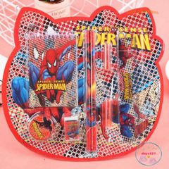 Bộ Đồ Dùng Học Tập Dễ Thương Hình Siêu Nhân, Doremon, Mickey, Elsa - Bút Chì, Thước Kẻ, Gọt Chì, Tẩy Chì 4 Trong 1 cho Trẻ Em