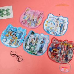 Bộ Đồ Dùng Học Tập Dễ Thương Hình Siêu Nhân, Doremon, Mickey, Elsa - Bút Chì, Thước Kẻ, Gọt Chì, Tẩy Chì 4 Trong 1 cho Trẻ Em