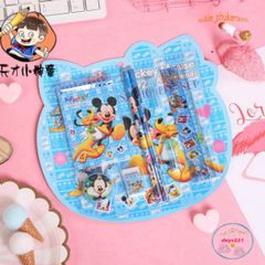 Bộ Đồ Dùng Học Tập Dễ Thương Hình Siêu Nhân, Doremon, Mickey, Elsa - Bút Chì, Thước Kẻ, Gọt Chì, Tẩy Chì 4 Trong 1 cho Trẻ Em