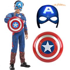 Bộ Hóa Trang Halloween Cho Bé Trai - Người Nhện & Đội Trưởng Mỹ, Áo Choàng Có Đèn LED và Mặt Nạ Thú Vị, Quà Tặng Siêu Anh Hùng