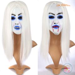 Mặt Nạ Ma Nữ Tóc Dài Trắng Đỏ - Phụ Kiện Hóa Trang Halloween Và Trung Thu - Ấn Tượng Độc Đáo Cho Tiệc Tùng
