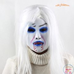 Mặt Nạ Ma Nữ Tóc Dài Trắng Đỏ - Phụ Kiện Hóa Trang Halloween Và Trung Thu - Ấn Tượng Độc Đáo Cho Tiệc Tùng