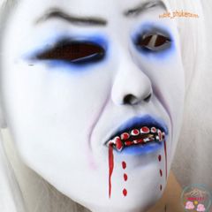Mặt Nạ Ma Nữ Tóc Dài Trắng Đỏ - Phụ Kiện Hóa Trang Halloween Và Trung Thu - Ấn Tượng Độc Đáo Cho Tiệc Tùng