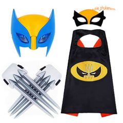 Bộ trang phục Người Sói Wolverine cho bé trai - Áo choàng, mặt nạ phát sáng Cosplay Siêu Anh Hùng - Quà tặng hoàn hảo cho trẻ em