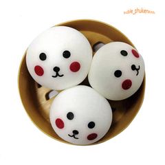 Bánh Bao Squishy Mềm Mịn - Hộp 3 Chiếc Gấu Trắng Hình Mặt Hề Đồ Chơi Giảm Căng Thẳng Cho Trẻ Em Và Người Lớn
