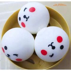 Bánh Bao Squishy Mềm Mịn - Hộp 3 Chiếc Gấu Trắng Hình Mặt Hề Đồ Chơi Giảm Căng Thẳng Cho Trẻ Em Và Người Lớn