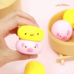 Bánh Bao Squishy Mềm Mịn - Hộp 3 Chiếc Gấu Trắng Hình Mặt Hề Đồ Chơi Giảm Căng Thẳng Cho Trẻ Em Và Người Lớn