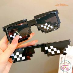 Mắt Kính Pixelated Thug Life - Kính Thời Trang Mosaic Dành Cho Nam Nữ - Phong Cách Hip Hop Ấn Tượng Với Ống Kính UV400 Bảo Vệ Mắt