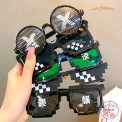 Mắt Kính Pixelated Thug Life - Kính Thời Trang Mosaic Dành Cho Nam Nữ - Phong Cách Hip Hop Ấn Tượng Với Ống Kính UV400 Bảo Vệ Mắt