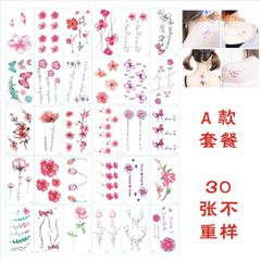 Bộ 30 Hình Xăm Dán Tạm Thời Chống Thấm Nước - Thiết Kế Đẹp Mắt, Độc Đáo Nhiều Chủ Đề Nghệ Thuật, Thoải Mái Thay Đổi Style