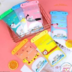 Túi chống thấm nước họa tiết hoạt hình - Phụ kiện điện thoại cho bơi lội, đi biển, kayaking, thiết kế dễ thương, an toàn và phong cách.