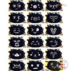 Khẩu Trang Chống Bụi Cotton Đen In Hình EXO, BTS, Hacker, Ngôi Sao - Phụ Kiện Thời Trang Cá Tính Dành Cho Nam Nữ