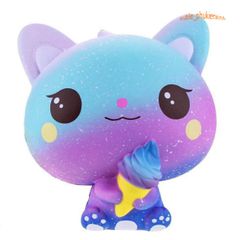 SquiShy TO - Sóc Nhí Ôm Kem Galaxy Đáng Yêu, Đồ Chơi Squishy Mềm Mại Cho Trẻ Em - Phụ Kiện Trang Trí Không Gian Sống