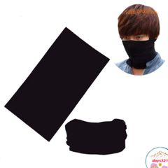 Khăn Đa Năng LEE MIN HO - Khăn Che Cổ & Mặt Thể Thao Đen Trơn Cho Phượt, Du Lịch, Leo Núi và Các Hoạt Động Ngoài Trời