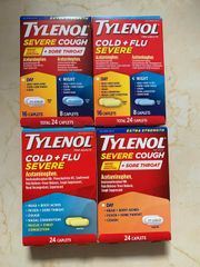 Viên Uống Tylenol Cold + Flu Severe 24 Viên - Giảm Đau, Hạ Sốt, Hỗ Trợ Cảm Lạnh và Cúm Ban Ngày và Ban Đêm