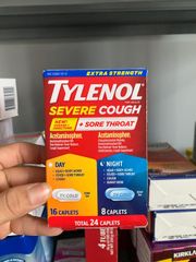 Viên Uống Tylenol Cold + Flu Severe 24 Viên - Giảm Đau, Hạ Sốt, Hỗ Trợ Cảm Lạnh và Cúm Ban Ngày và Ban Đêm