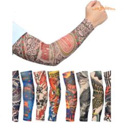 Găng Tay Hình Xăm Chống Nắng UV Dài Tay Phong Cách Thể Thao - Chất Liệu Nylon Co Giãn, Phù Hợp Halloween và Ngoài Trời