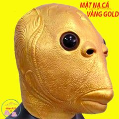Mặt Nạ CÁ VÀNG GOLD Silicon Hóa Trang Người Lớn - Kèm Mũ Ếch Xanh, Độc Đáo cho Halloween và Tiệc Tùng