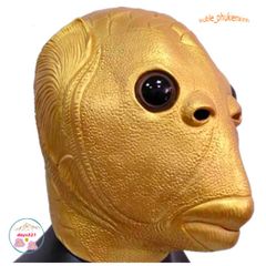 Mặt Nạ CÁ VÀNG GOLD Silicon Hóa Trang Người Lớn - Kèm Mũ Ếch Xanh, Độc Đáo cho Halloween và Tiệc Tùng