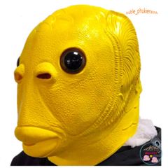 Mặt Nạ CÁ VÀNG GOLD Silicon Hóa Trang Người Lớn - Kèm Mũ Ếch Xanh, Độc Đáo cho Halloween và Tiệc Tùng