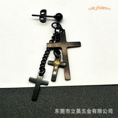 Khuyên Tai Ba Thánh Giá Cao Cấp - Không Cần Bấm Lỗ, Phong Cách Punk Cá Tính Cho Nam Nữ - Trang Sức Thời Trang Độc Đáo